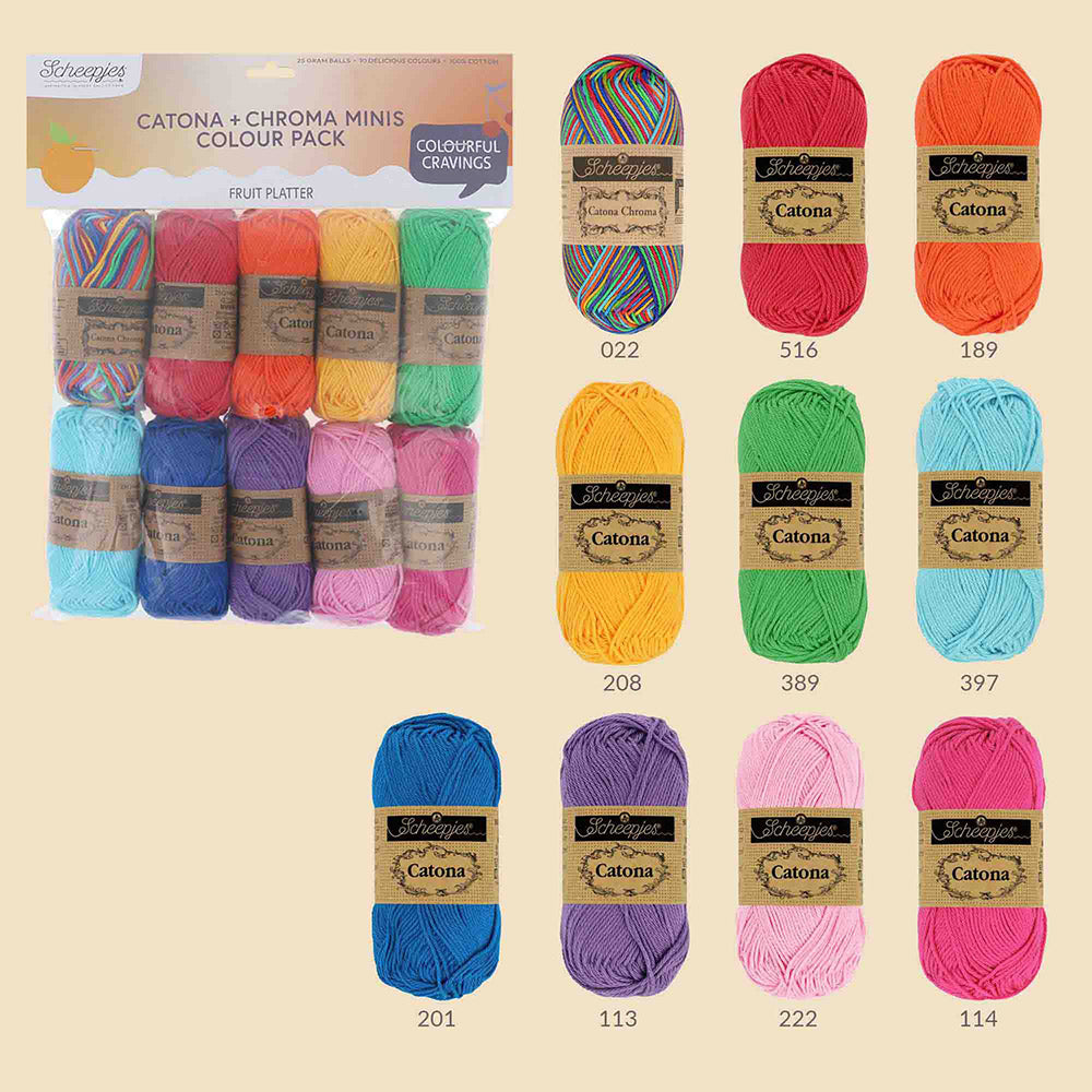 Scheepjes Catona en Chroma Colour Pack Fruit Platter 10x25g