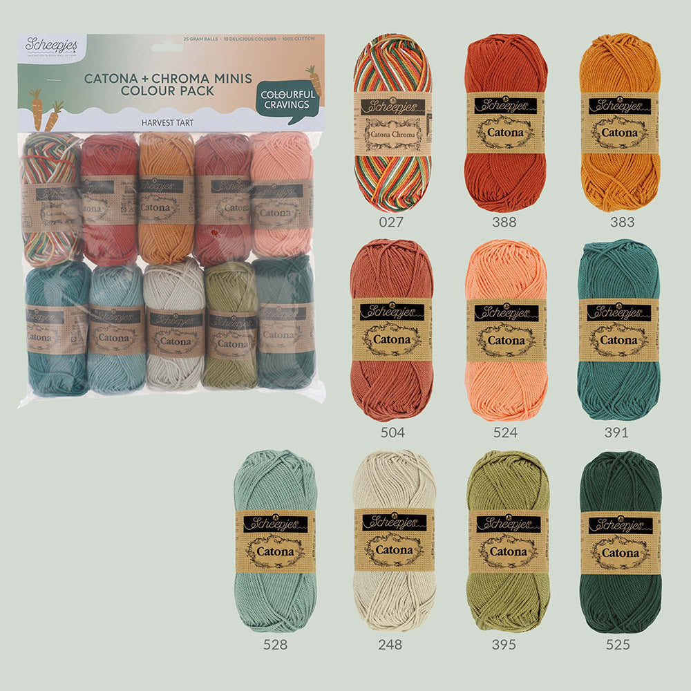 Scheepjes Catona en Chroma Colour Pack Harvest Tart 10x25g
