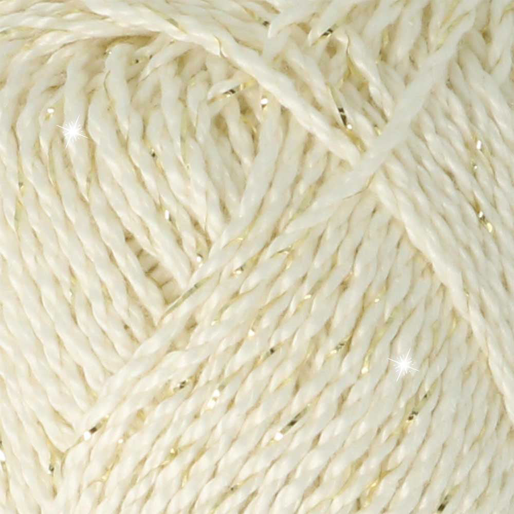 Scheepjes Catona Shine 50g 105-G Bridal White - Gold (2)