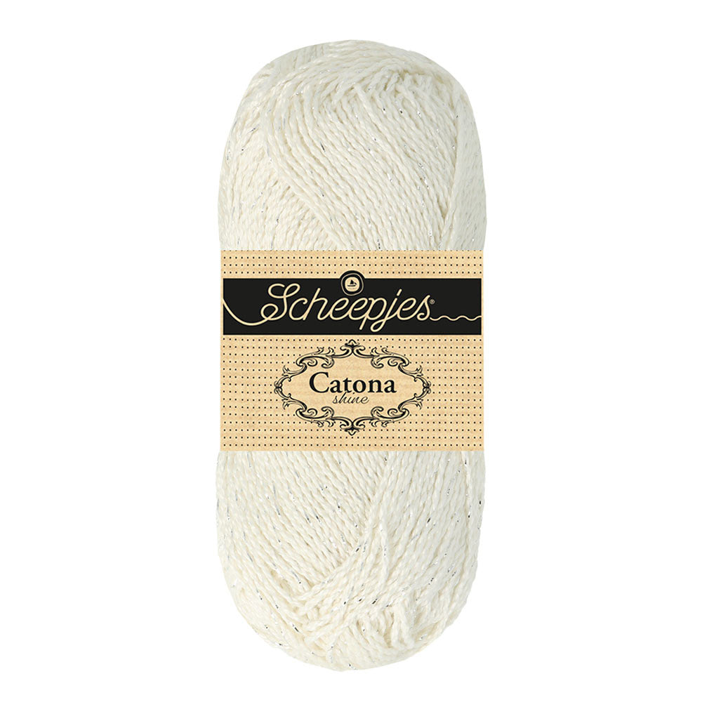 Scheepjes Catona Shine 50g 105-S Bridal White - Silver