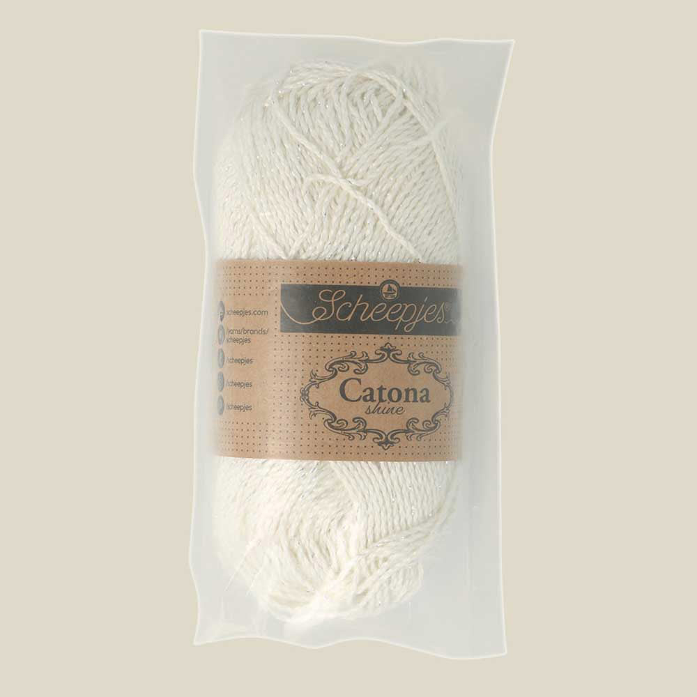 Scheepjes Catona Shine 50g 105-S Bridal White - Silver (3)