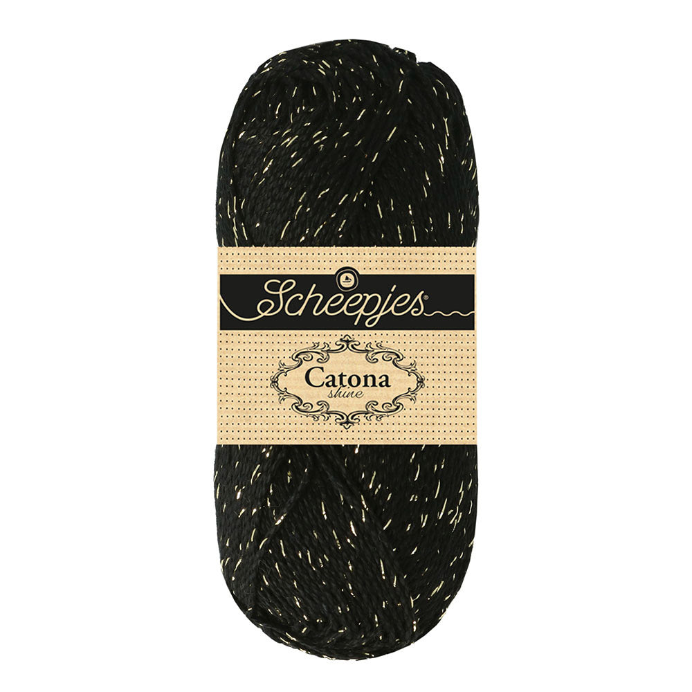 Scheepjes Catona Shine 50g 110-G Jet Black - Gold