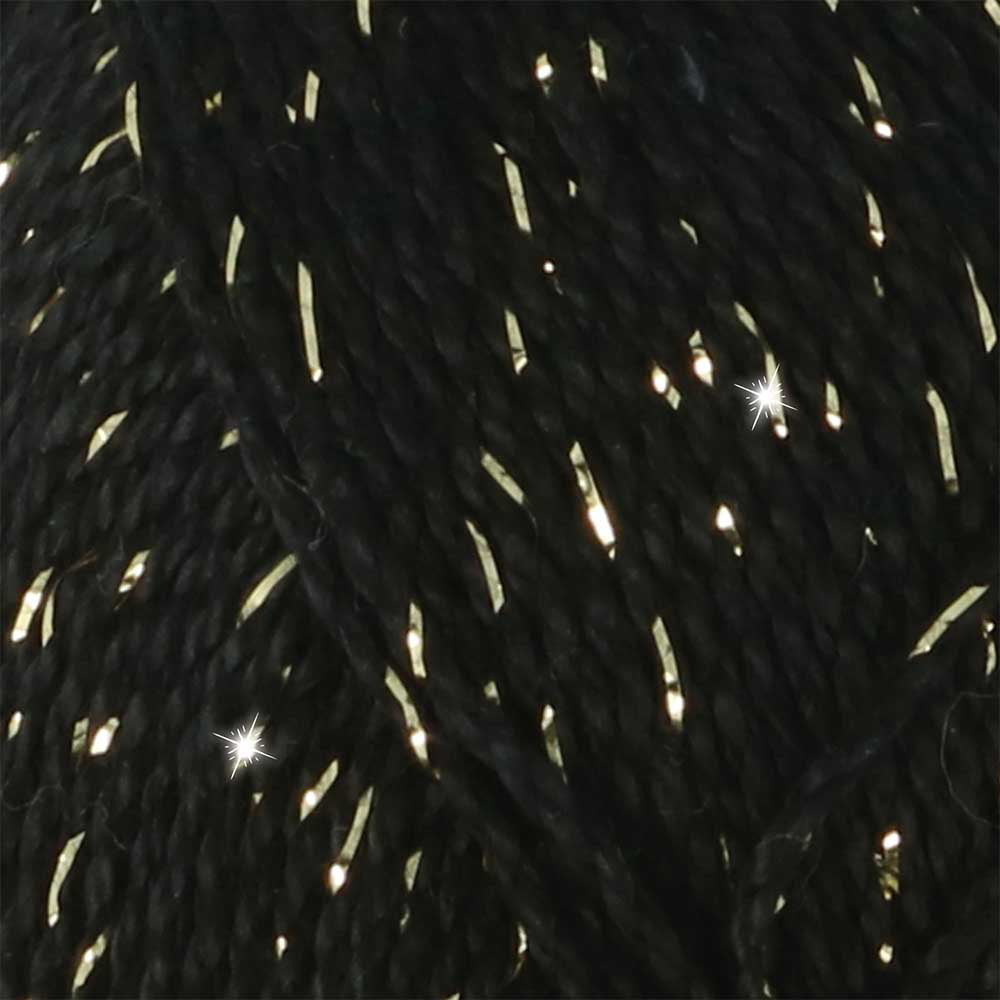 Scheepjes Catona Shine 50g 110-G Jet Black - Gold (2)