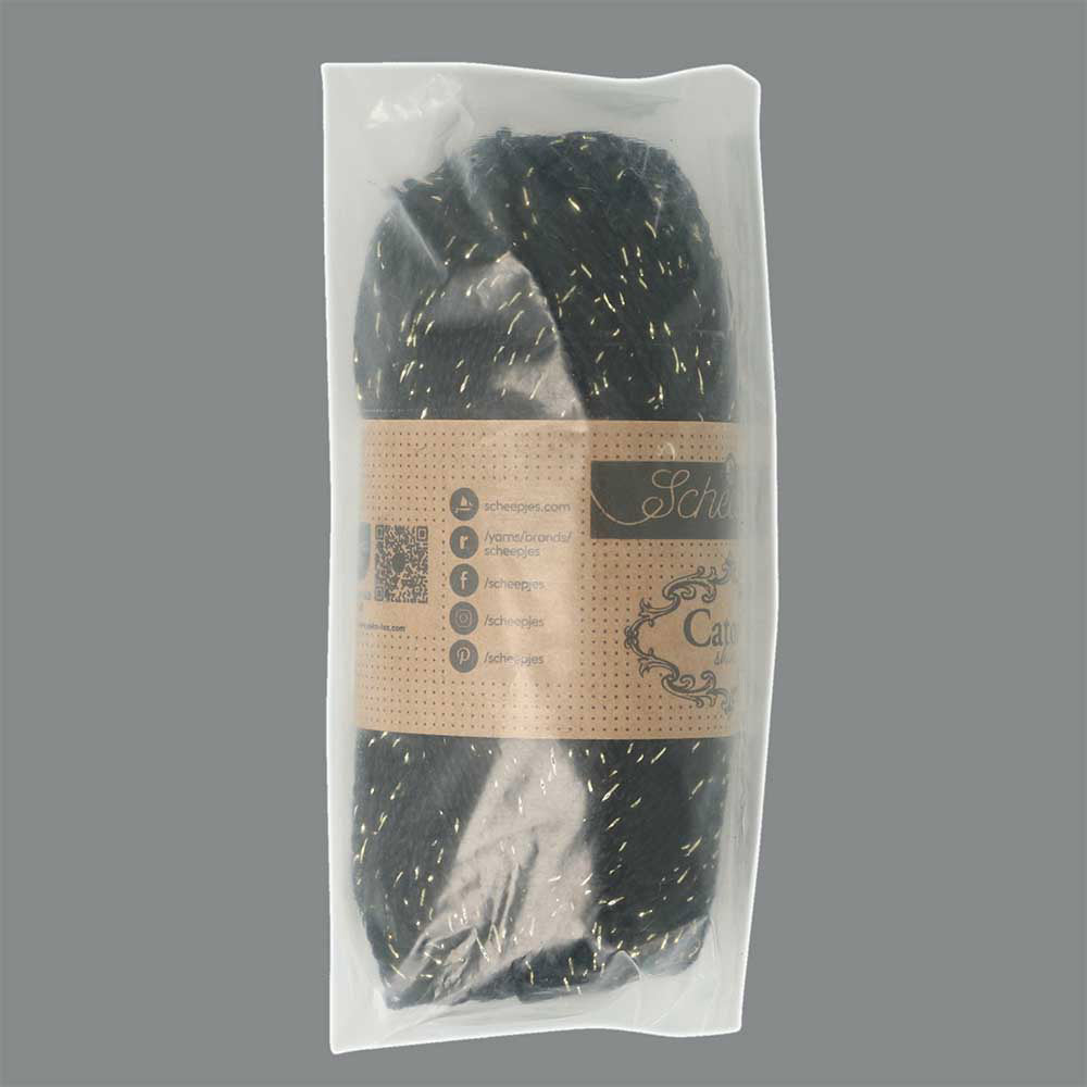 Scheepjes Catona Shine 50g 110-G Jet Black - Gold (3)