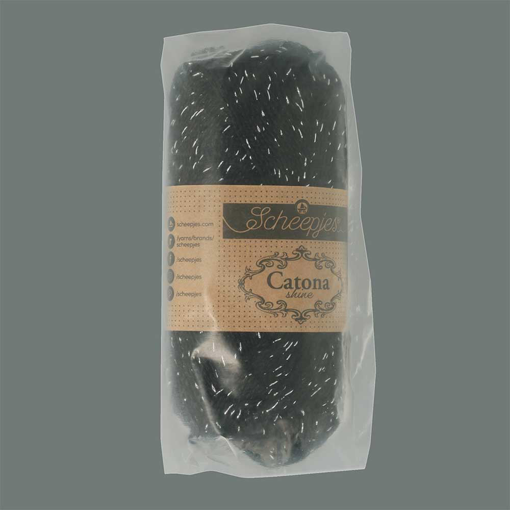 Scheepjes Catona Shine 50g 110-S Jet Black - Silver (3)