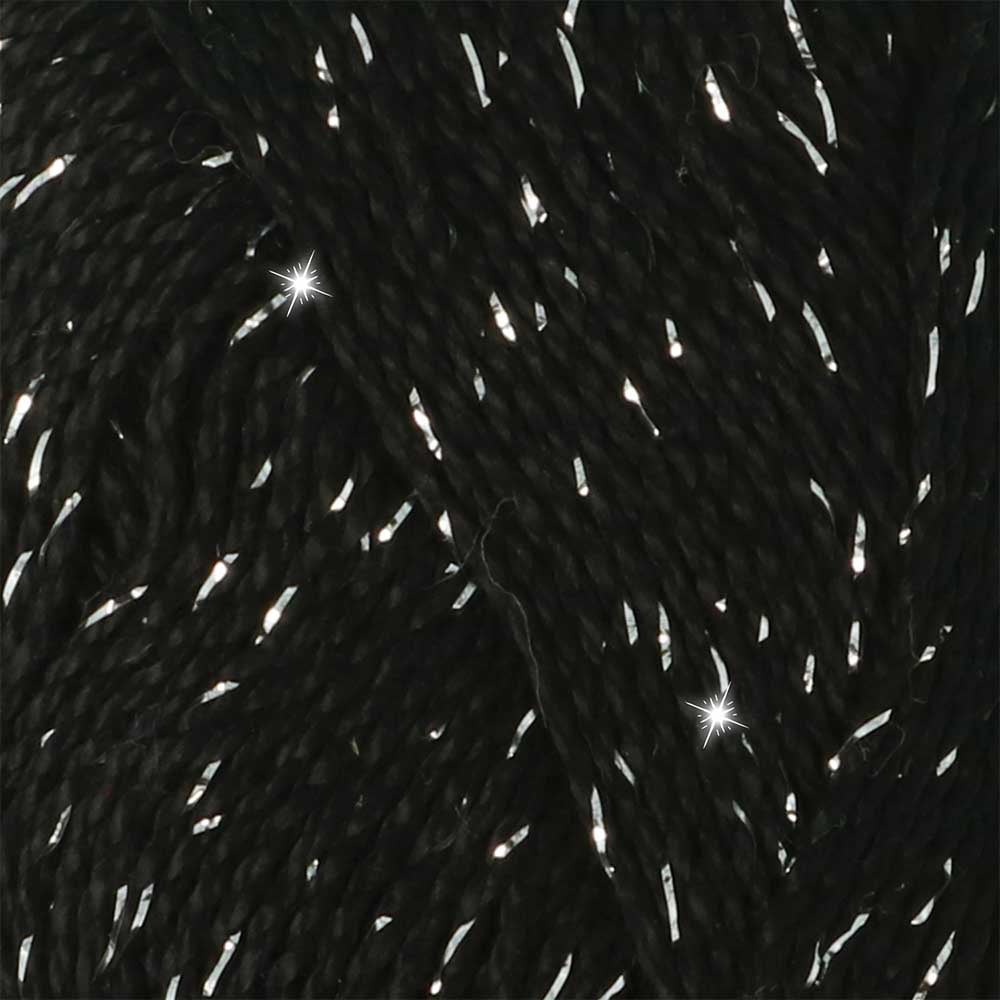 Scheepjes Catona Shine 50g 110-S Jet Black - Silver (2)