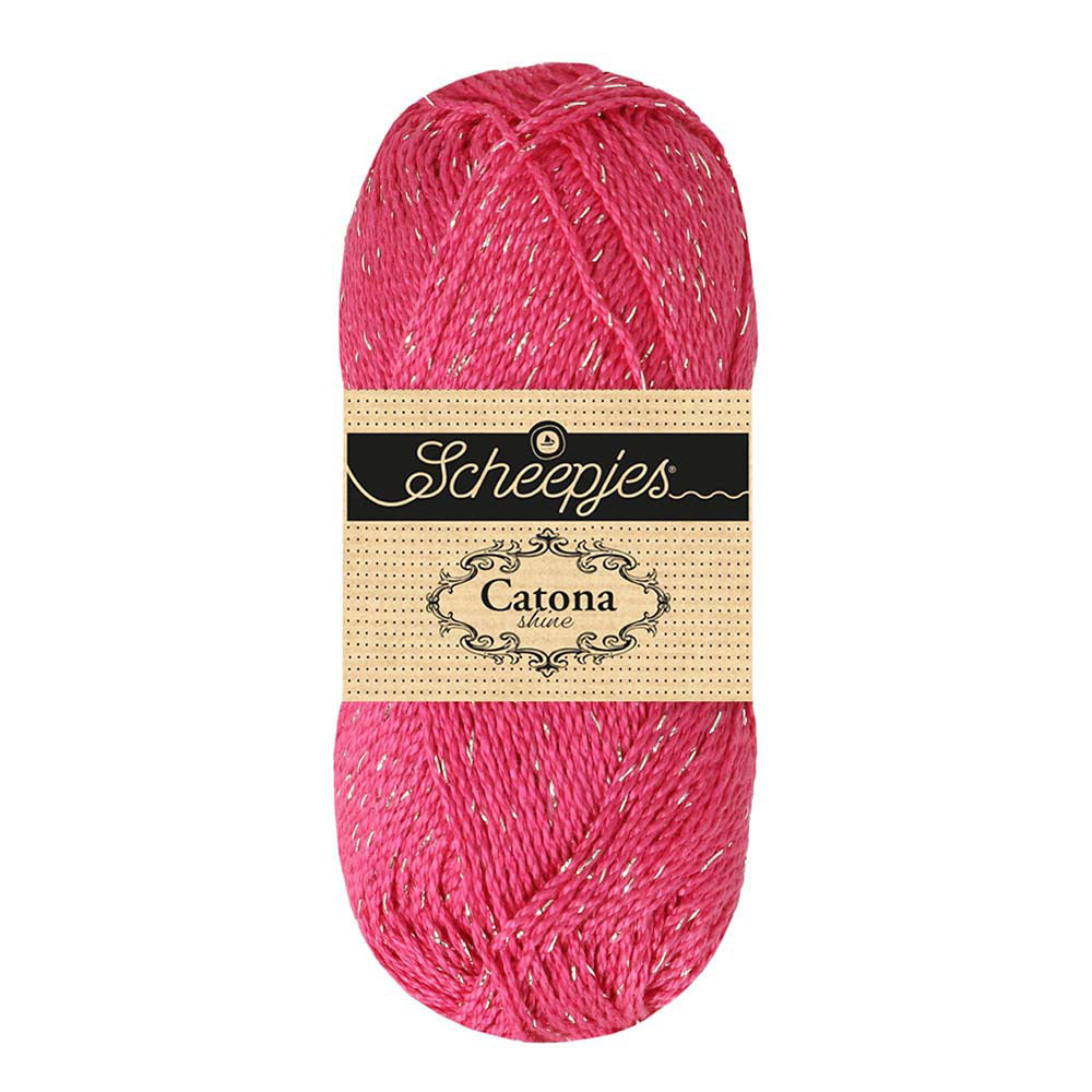 Scheepjes Catona Shine 50g 114-S Shocking Pink - Silver