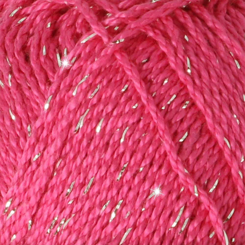 Scheepjes Catona Shine 50g 114-S Shocking Pink - Silver (2)