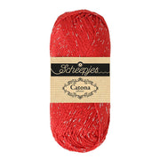 Scheepjes Catona Shine 50g 115-S Hot Red - Silver