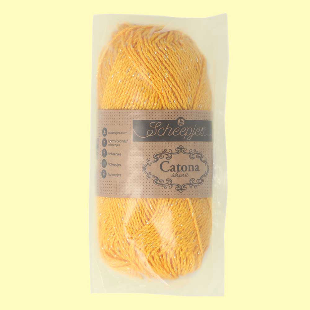 Scheepjes Catona Shine 50g 208-G Yellow Gold - Gold (3)