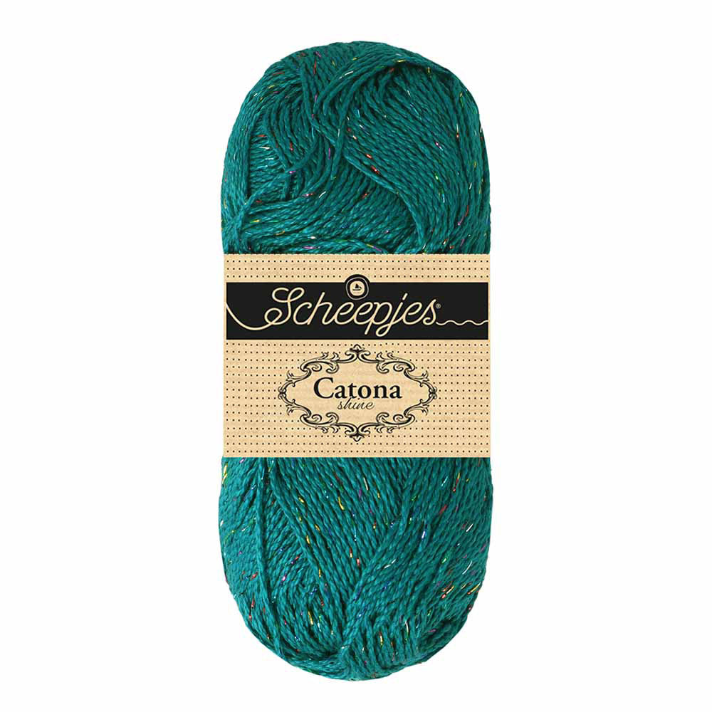 Scheepjes Catona Shine 50g 401-R Dark Teal - Rainbow