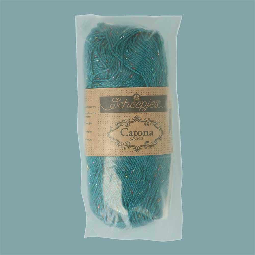 Scheepjes Catona Shine 50g 401-R Dark Teal - Rainbow (3)