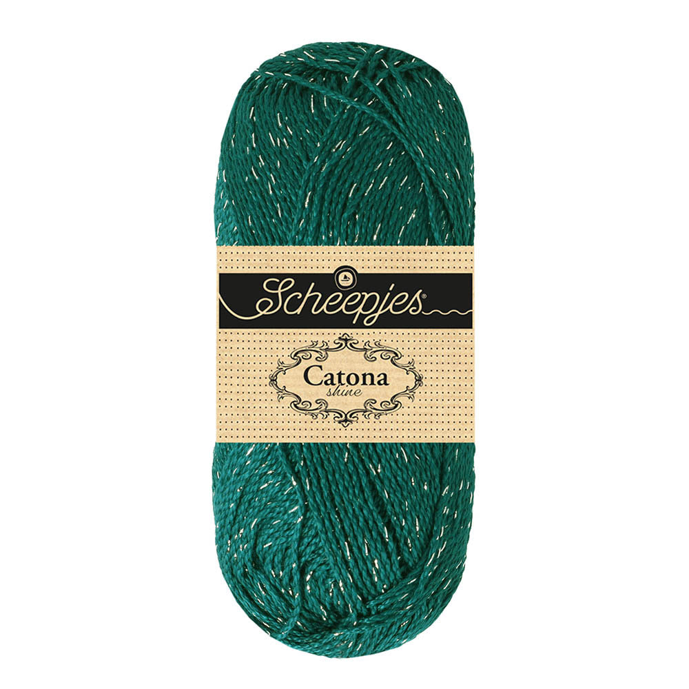 Scheepjes Catona Shine 50g 401-S Dark Teal - Silver