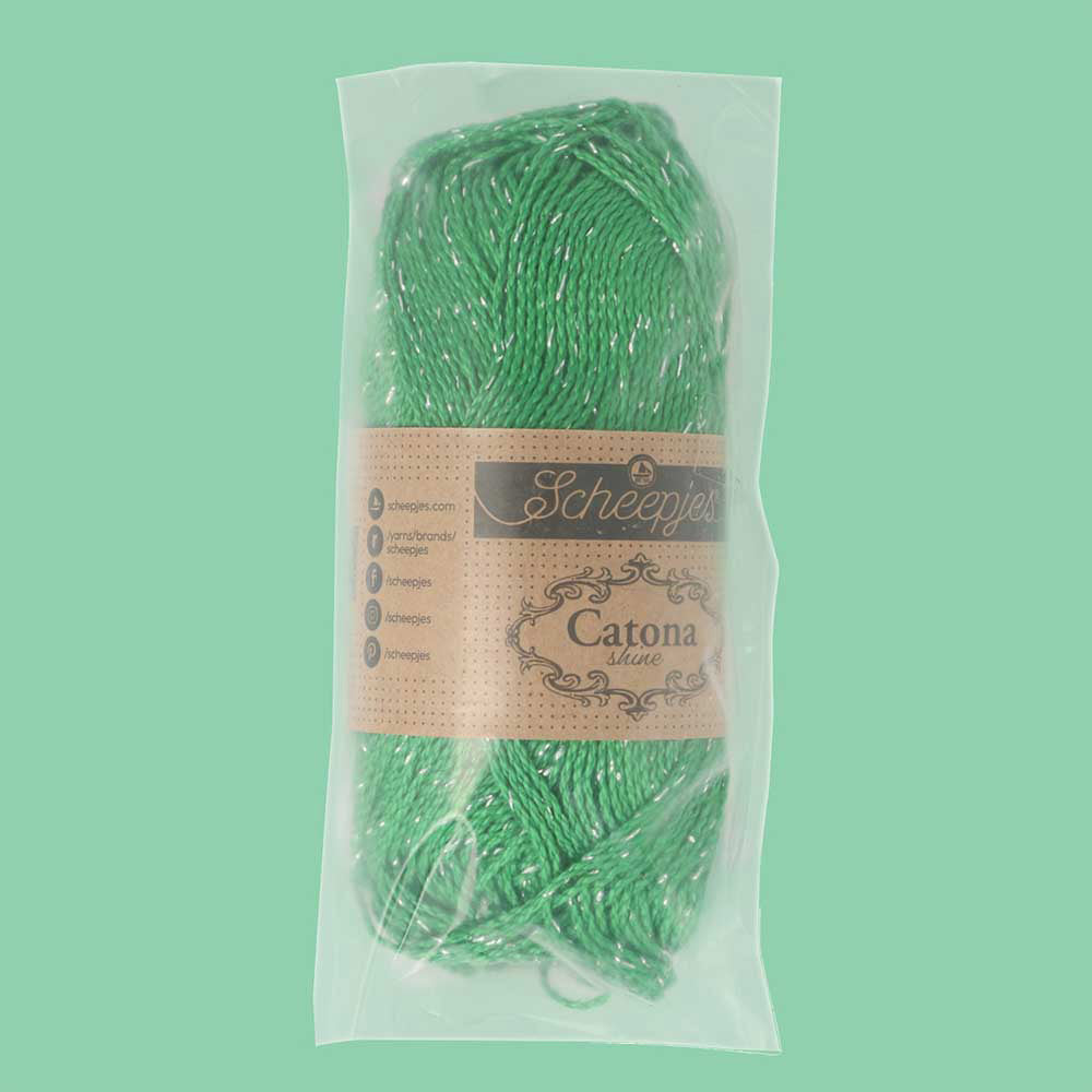 Scheepjes Catona Shine 50g 515-S Emerald - Silver (3)