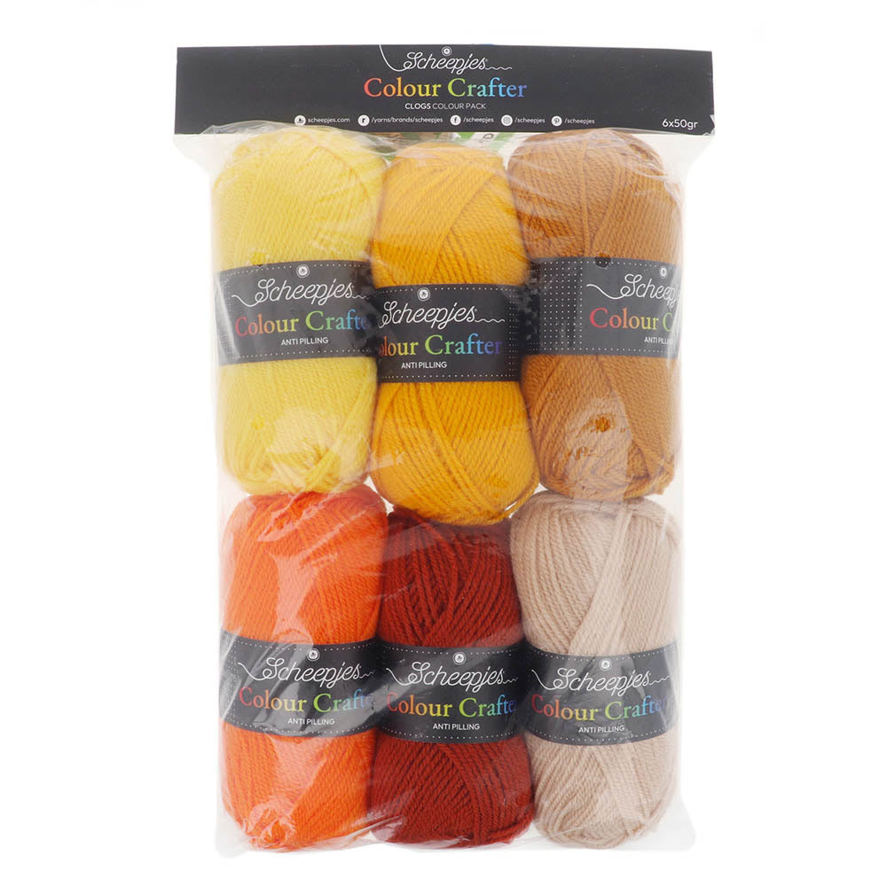 Scheepjes Colour Crafter Colour Pack 6x50g Clogs (3)