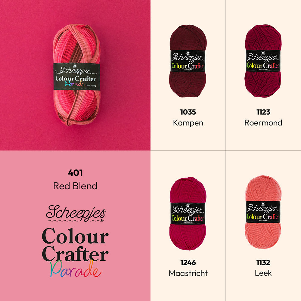 Scheepjes Colour Crafter Parade 401 Red Blend - Scheepjes ccp kleuren — gemaakt met Scheepjes Colour Crafter Parade