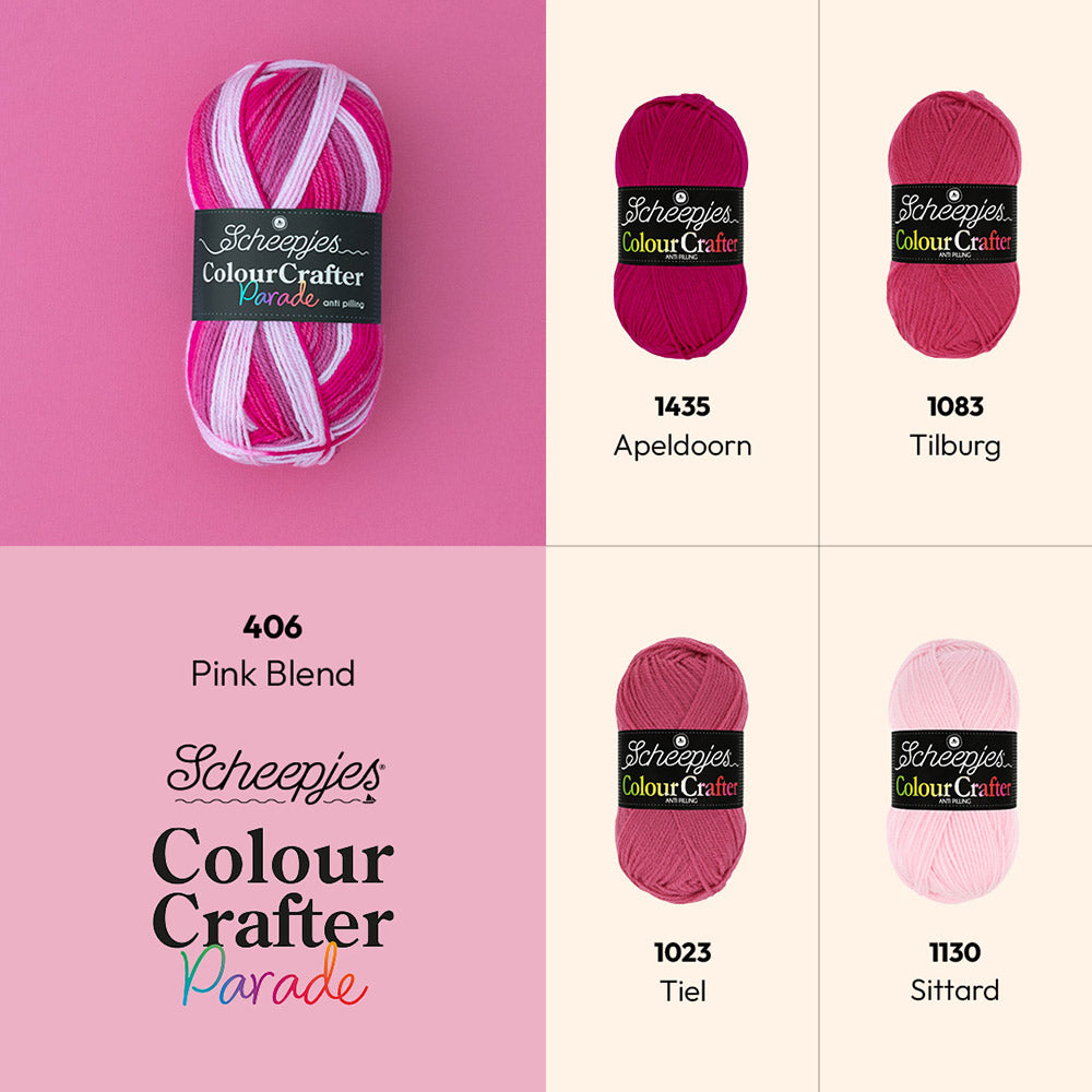 Scheepjes Colour Crafter Parade 406 Pink Blend - Scheepjes ccp kleuren — gemaakt met Scheepjes Colour Crafter Parade