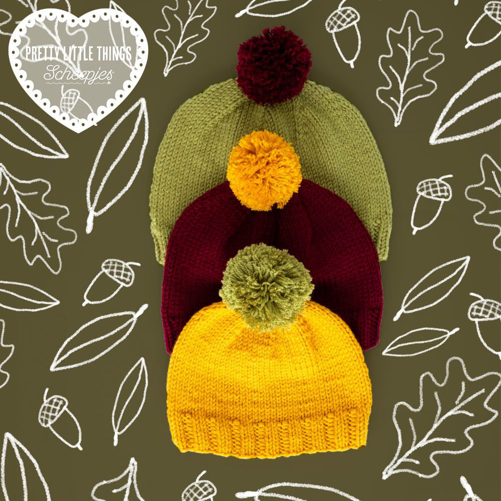 Basic bobble beanie — gemaakt met Scheepjes Klein Maar Fijn nr.07 Zo Knus NL