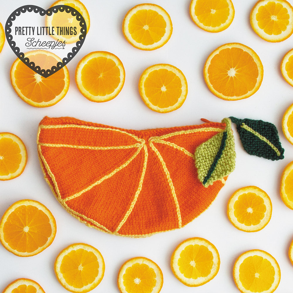 Juicy pouch — gemaakt met Scheepjes Klein Maar Fijn Nr.16 Oranje