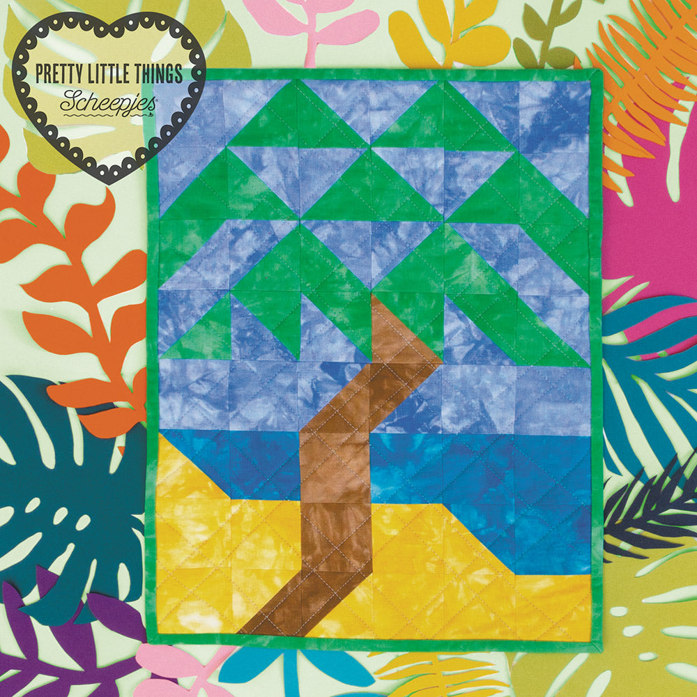 Palm beach mini quilt — gemaakt met Scheepjes Klein Maar Fijn Nr.17 Tropisch