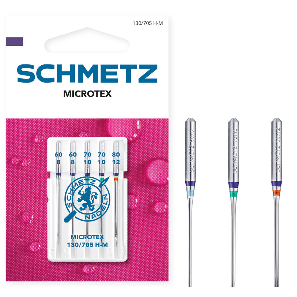 Schmetz Microtex Naalden Dikte 60 t/m 80 - 1 x 5 Naalden op kaart