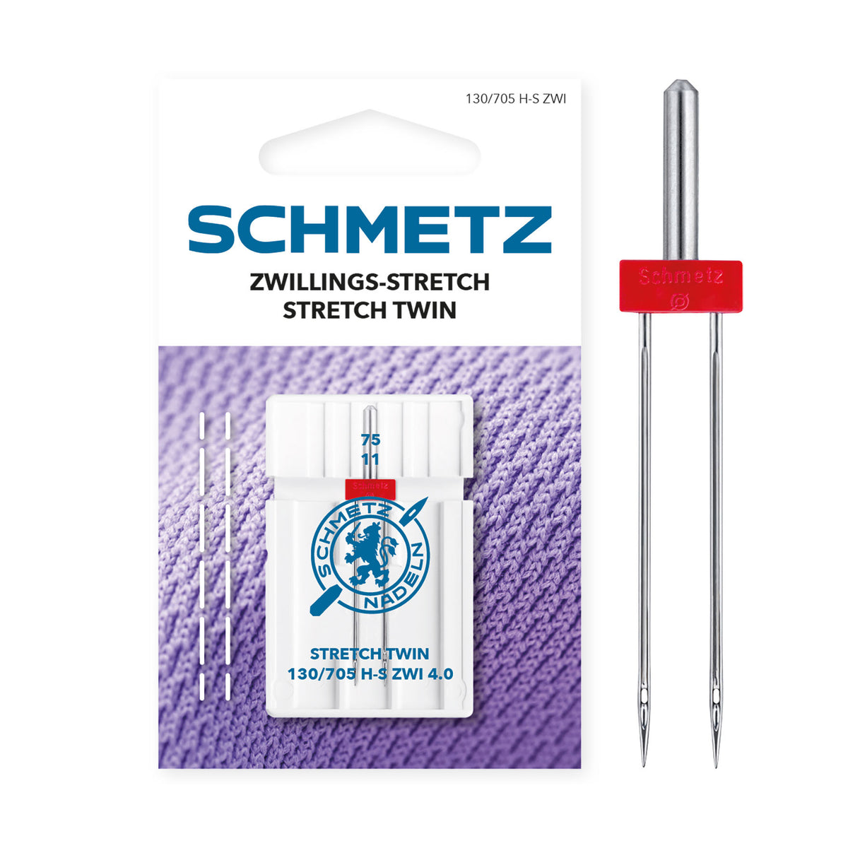 Schmetz Stretch Tweelingnaald 4,0/75 - 1 naald op kaart