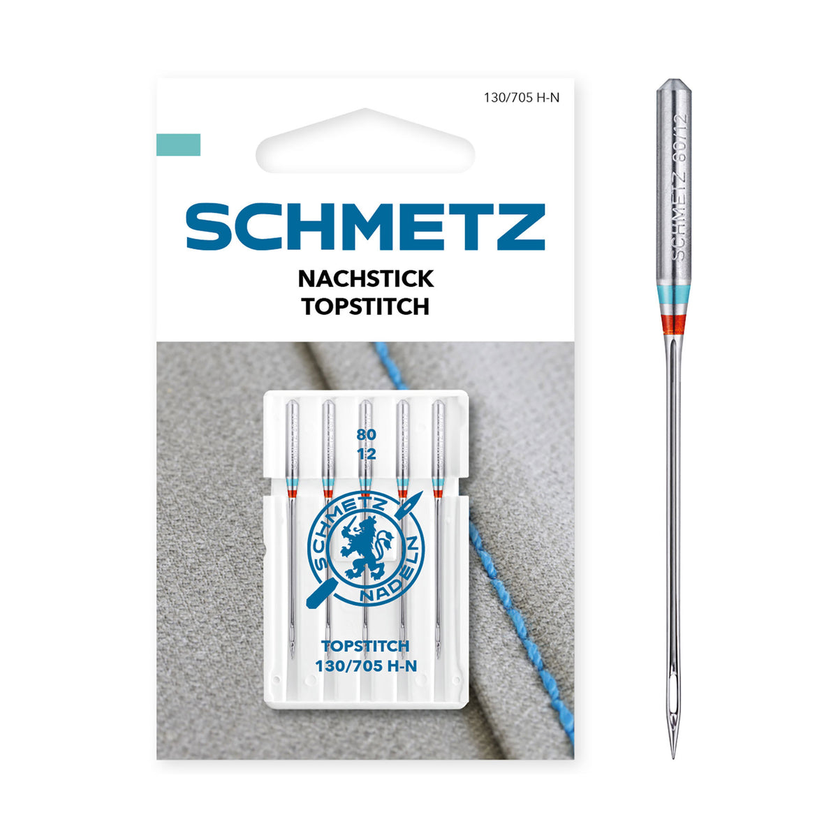 Schmetz Topstitch Naalden Dikte 80 - 1 x 5 Naalden op kaart