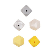 Durable Siliconen Hexagonkralen 5 stuks Geel