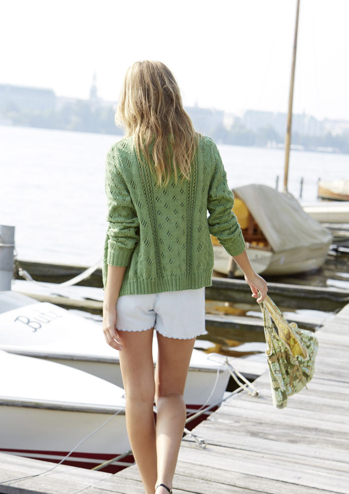 Cardigan in lace patterns — gemaakt met SMC Vest met kantmotief Breipatroon
