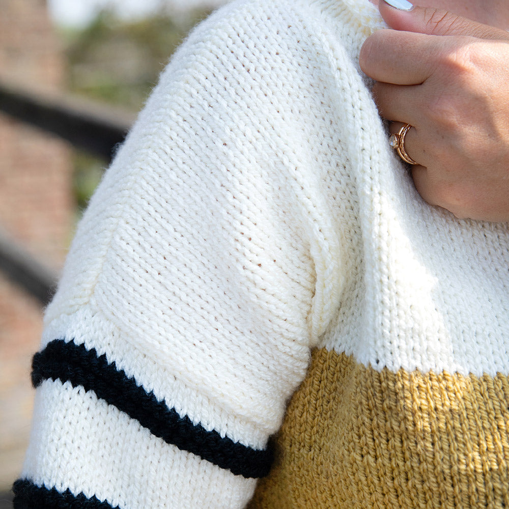 Striped color jumper — gemaakt met Striped Jumper Color Block Super Amazing Garen- en Breipakket (6)
