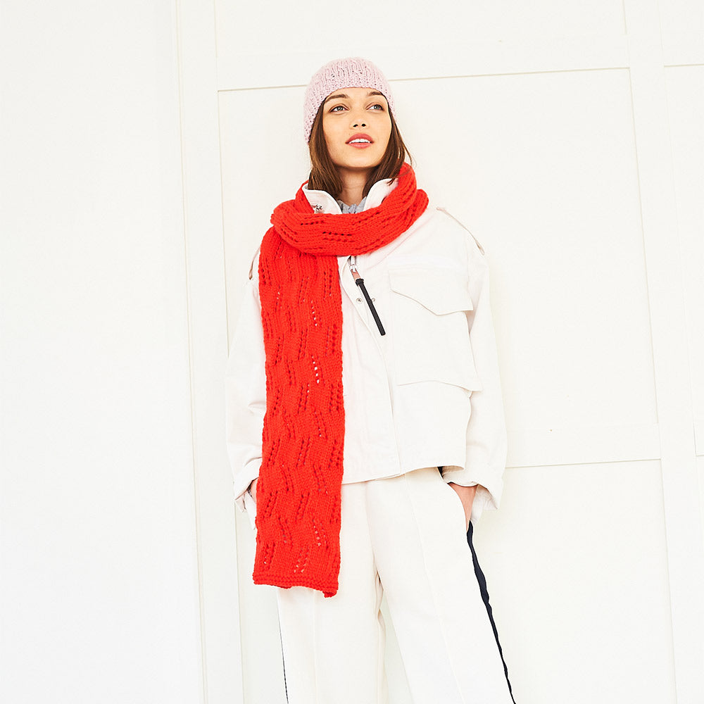 Stylecraft breipatroon Softie Striped- and Lace Hat and Scarf (2 designs) (2)