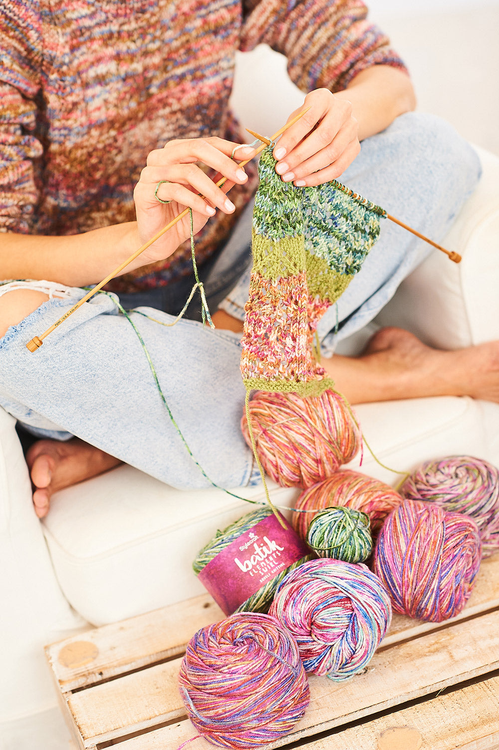 Batik swirl dk balls — gemaakt met Stylecraft Crochet Vest Top and Sweater in Batik Elements Swirl DK