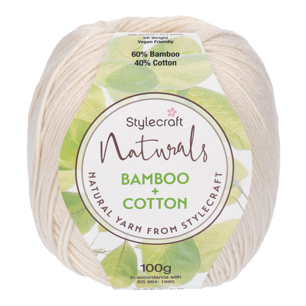 Stylecraft Naturals - Bamboo + Cotton DK 7128 Ecru
