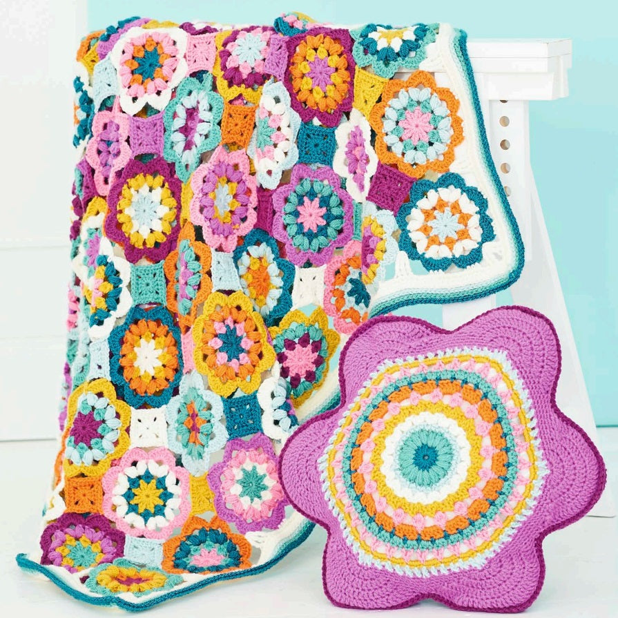Stylecraft Special Aran No. 10206 Highlander Playful Posy Blanket + Cushion (Digital)
