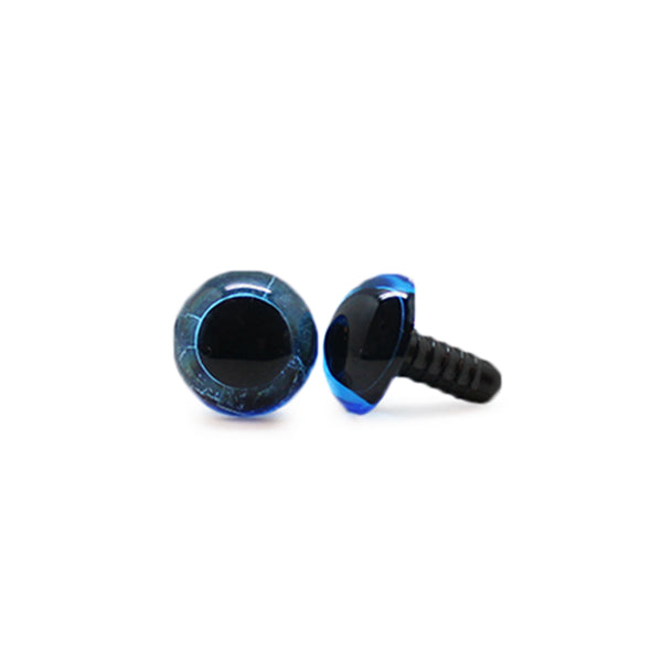 Veiligheidsogen Transparant Blauw 12mm per paar