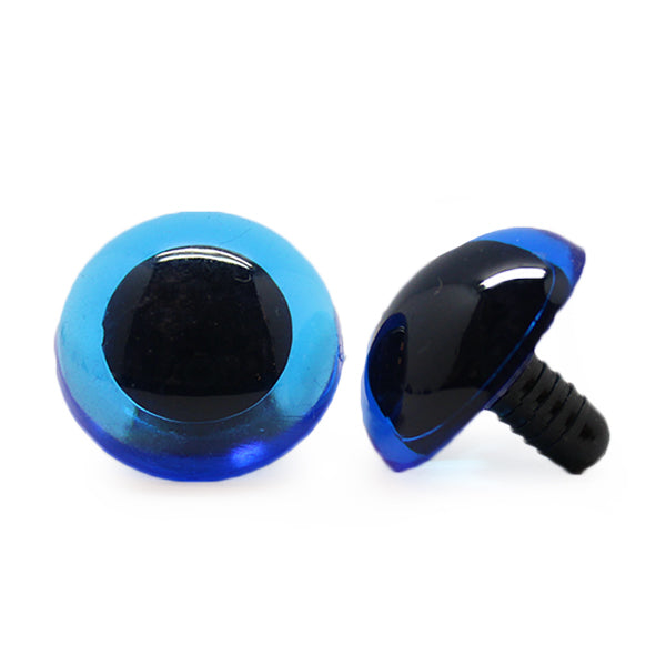 Veiligheidsogen Transparant Blauw 24mm per paar