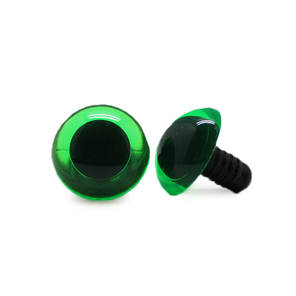 Veiligheidsogen Transparant Groen 14mm per paar