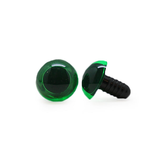 Veiligheidsogen Transparant Groen 15mm per paar