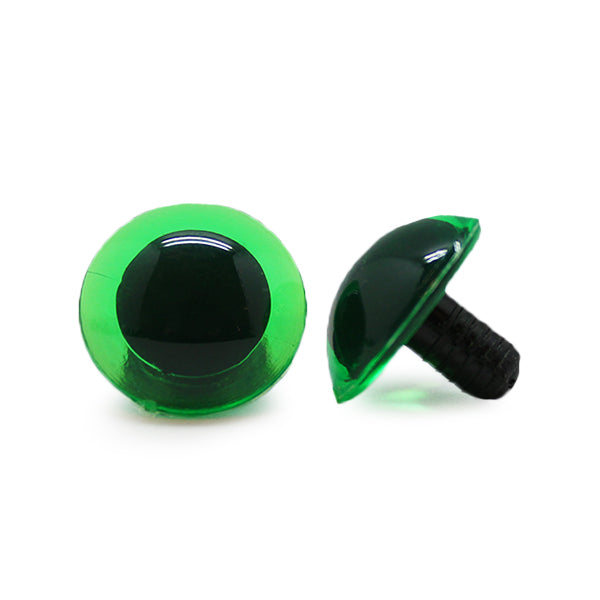 Veiligheidsogen Transparant Groen 18mm per paar