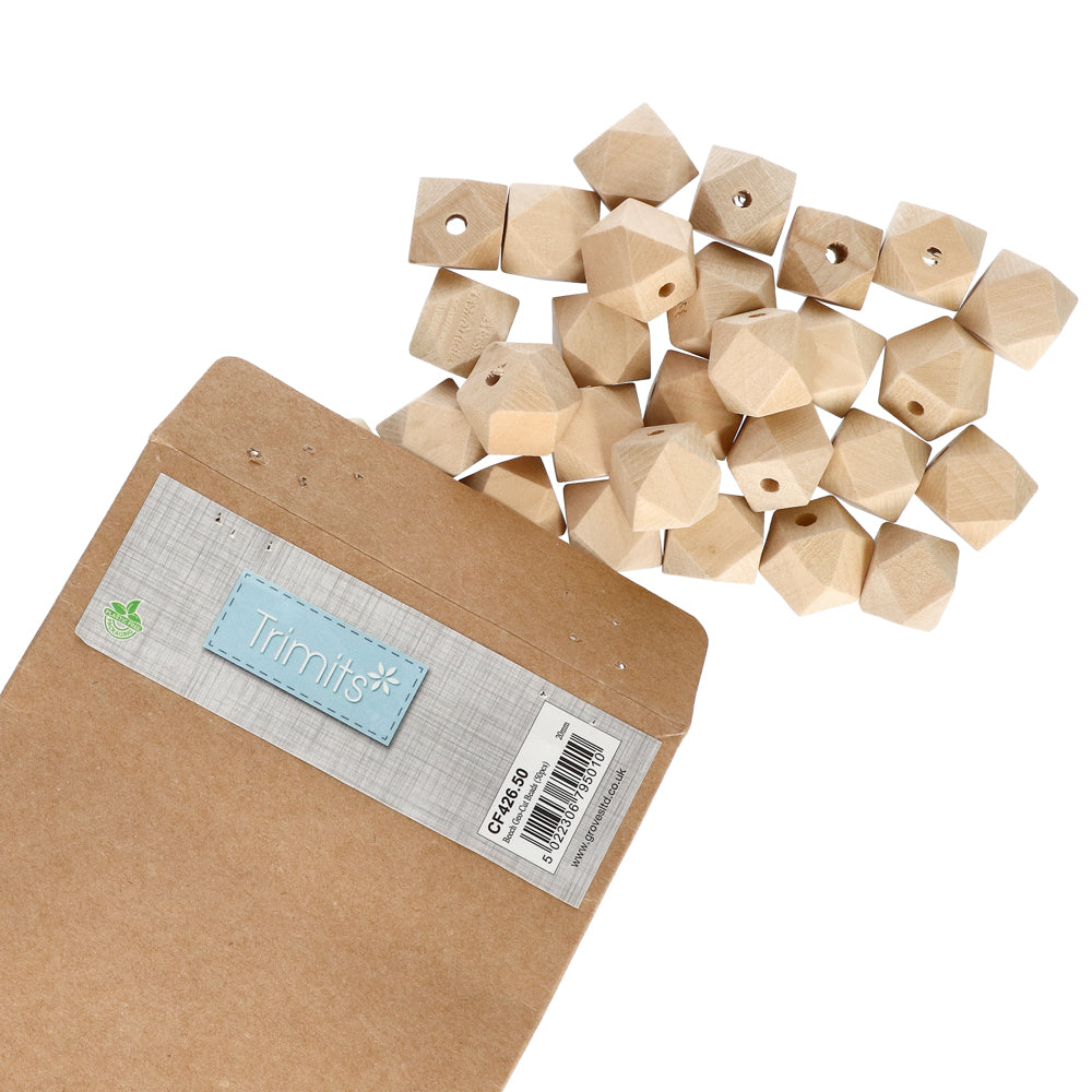 Trimits Houten Geo Kralen 20 mm (50 stuks)