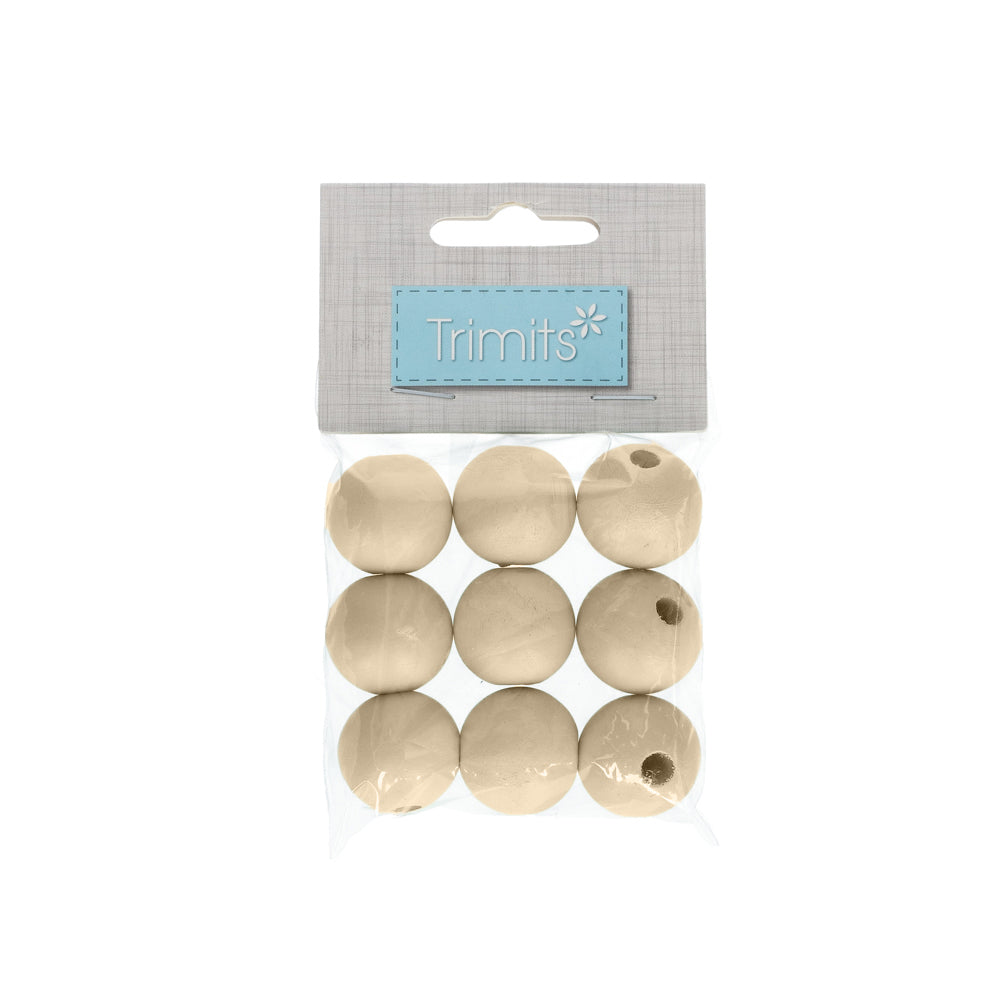Trimits Houten Kralen 25 mm (9 stuks)