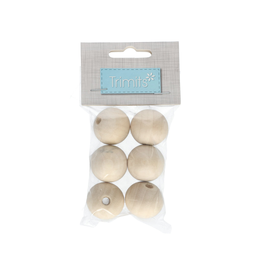 Trimits Houten Kralen 30 mm (6 stuks)