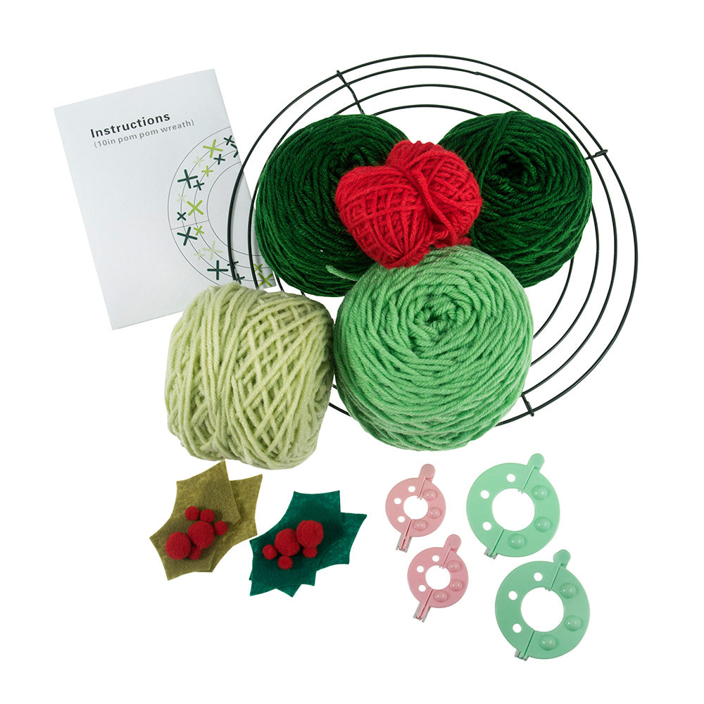 Gck upk — gemaakt met Trimits Pom Pom Krans Kit Groen