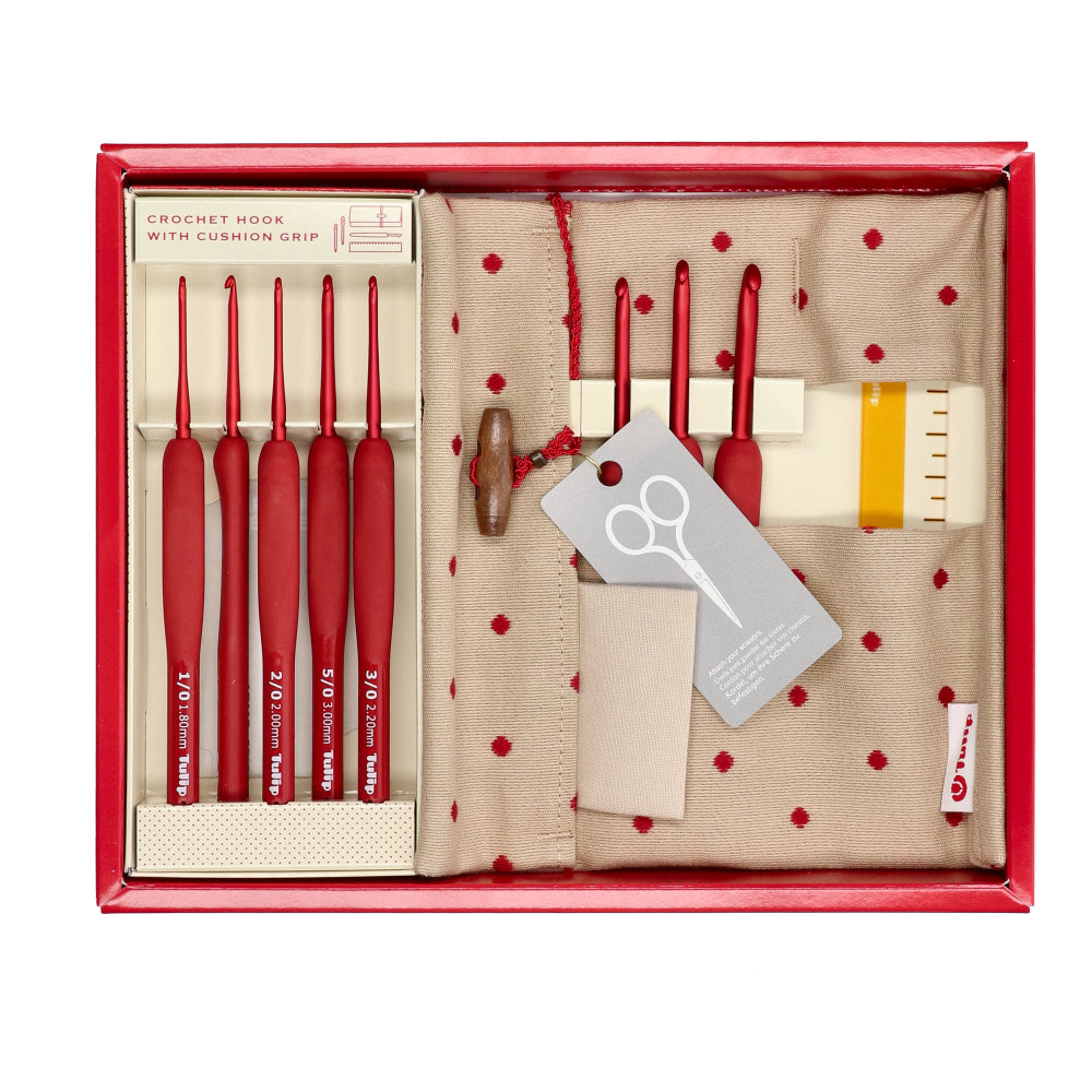 Etimo set red — gemaakt met Tulip Etimo Red Haaknaaldenset