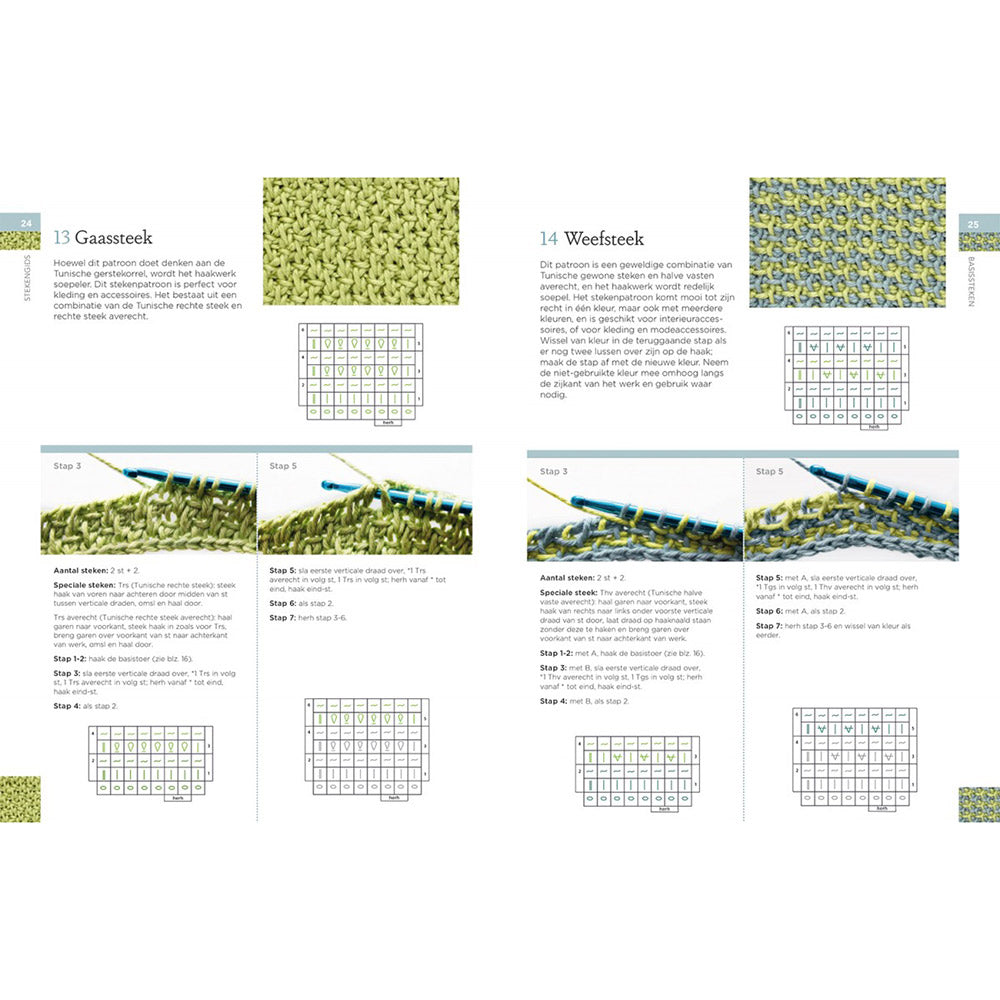 Tunisian crochet stitch dictionary — gemaakt met Tunisch haken