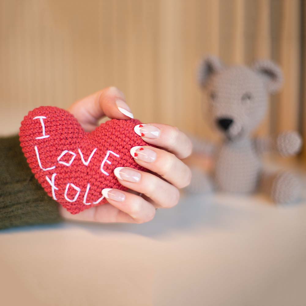 Valentijn beertje — gemaakt met Valentijn Beertje 'I Love You' Haakpakket (2)