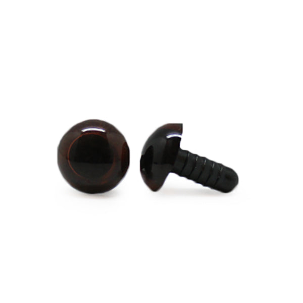 Veiligheidsogen Transparant Bruin 14 mm per paar