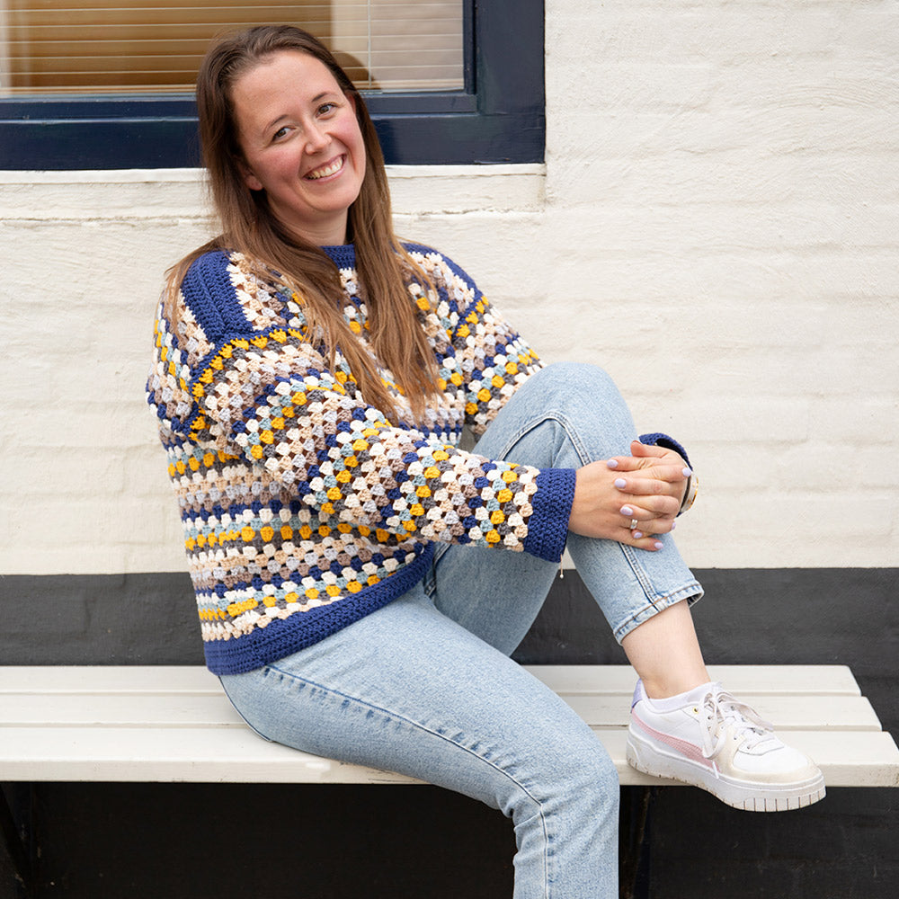 Granny Stripe Sweater Haakpatroon (Digital)