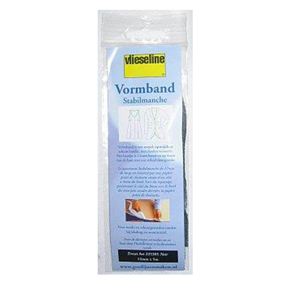 Vlieseline Vormband Schuingeweven Versteviging 12mm x 5 meter 05 Zwart