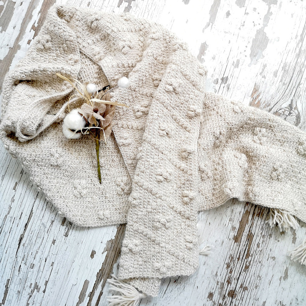 Rav — gemaakt met Wanderling Scarf - One Skein of Love Garen- en Haakpakket (3)